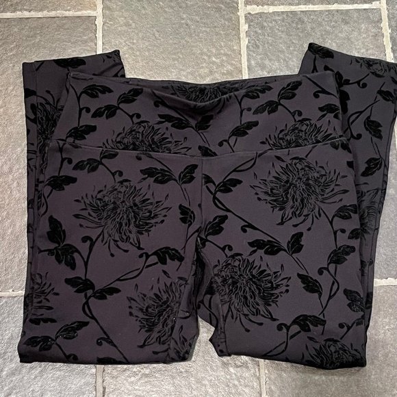 Slim-sation flocked black leggings, M - Picture 1 of 4